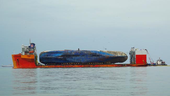 The wreck of the Sewol ferry. Picture: South Korean Maritime Ministry/AFP