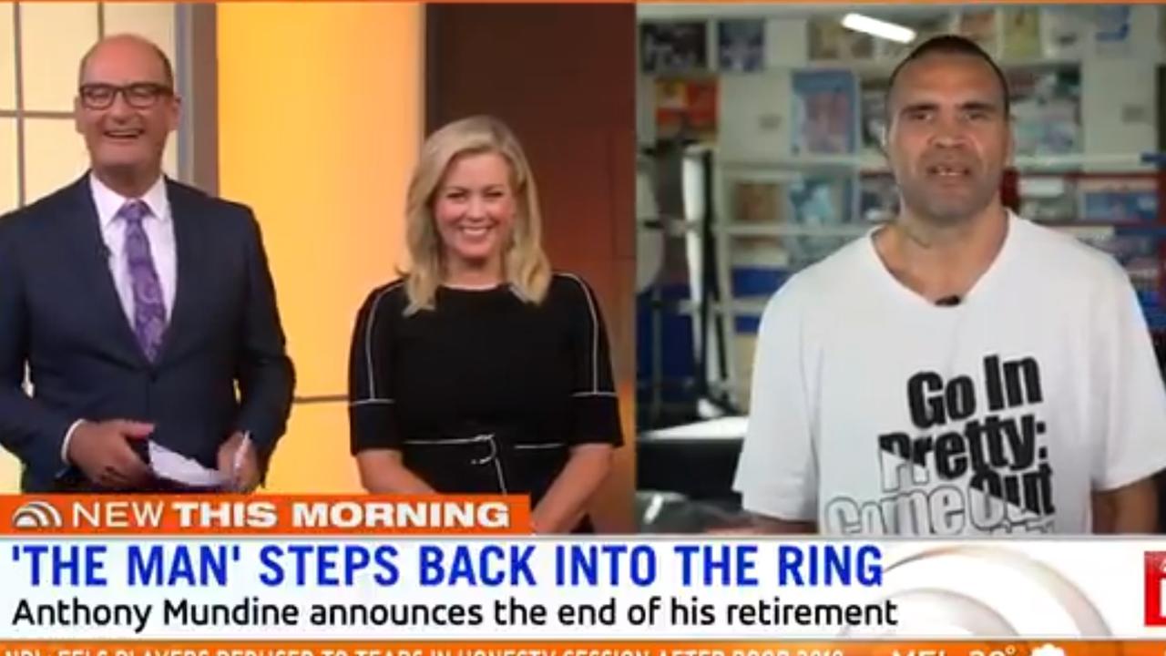 David Koch had jokes when Anthony Mundine fronted up on Sunrise