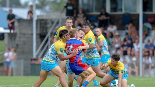 Joe Salter in action for the Newcastle-Maitland Region Knights against the Northern Rivers Titans during round one of the Laurie Daley Cup. Picture: DC Sports Photography.