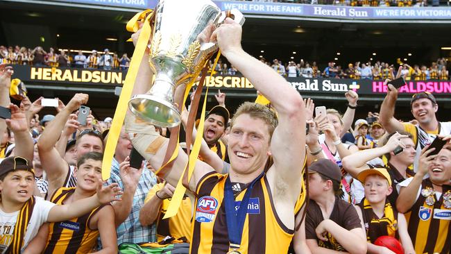 McEvoy celebrates the 2015 premiership. Picture: David Caird.