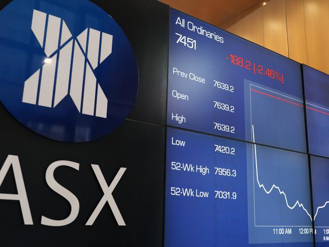 SYDNEY, AUSTRALIA - NewsWire Photos MAY 6, 2022: Screens at the Australian Securities Exchange, ASX, Sydney CBD. Picture: NCA NewsWire / Damian Shaw