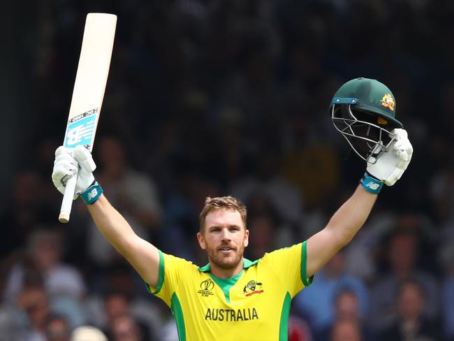 When Aaron Finch scores big runs Australia wins. Picture: Michael Steele/Getty Images