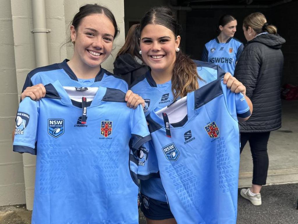 Ella Walker with Hills Sports High teammate Olivia Va'alele.