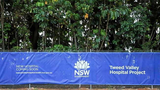 A security fence at the new Tweed Valley Hospital site at Cudgen. Picture: Scott Powick