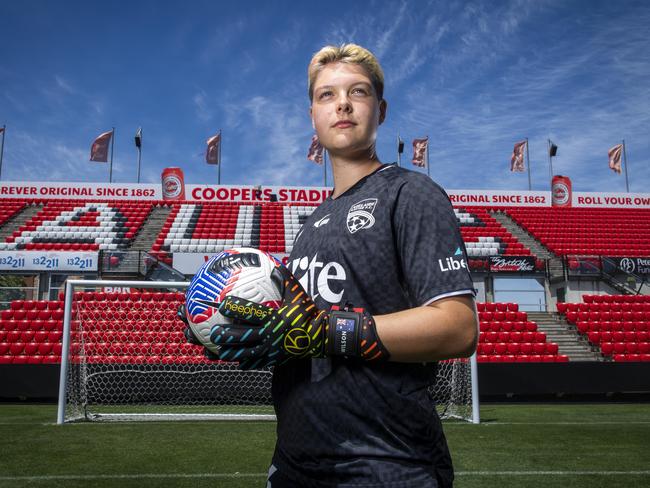 It has been challenging for Grace Wilson to continue playing women’s football as a non-binary athlete. Picture Mark Brake