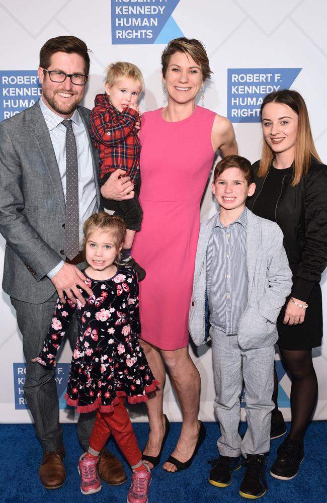 Maeve Kennedy Townsend Mckean and family. Her son Gideon, second from right, drowned with her. Picture: AFP