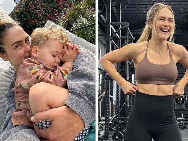 The fitness influencer talked about comments that were said to her after she and husband Josh Miller welcomed baby Harvey into their lifes in May 2021. Picture: Instagram