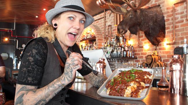 The Loose Moose at Broadbeach: Kalyna Eslick with pulled pork fries.