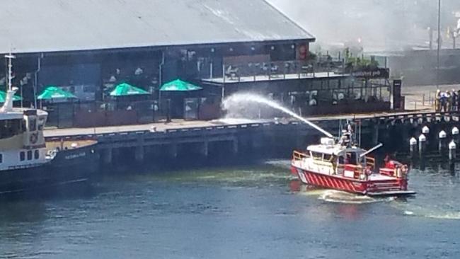 The fire boat in action. Picture: Shona Johnson