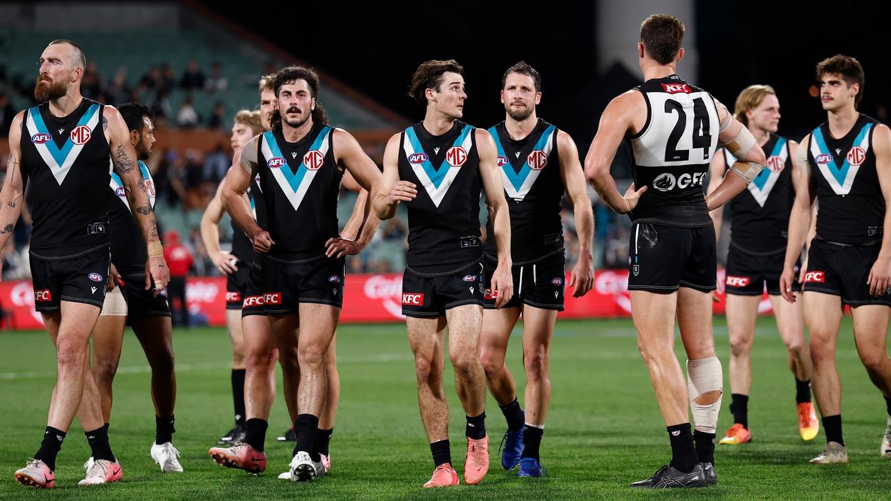 Port players were no match for Geelong. Picture: Michael Willson/AFL Photos via Getty Images