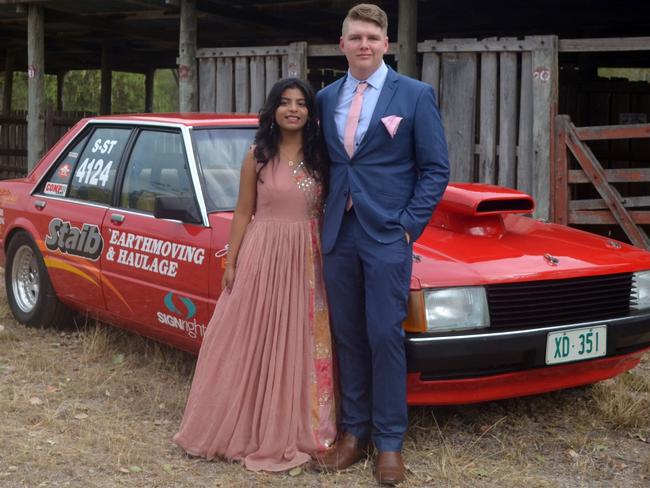 Vaidehi and Ryan Staib at the 2023 Burnett State College formal. Image credit: Burnett State College.