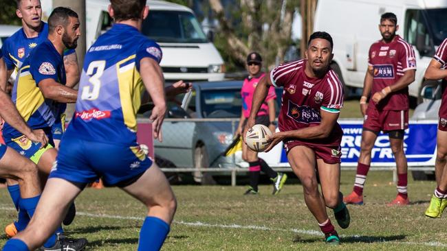 Casino halfback Roy Bell on the run in NRRRL. Photo Ursula Bentley@CapturedAus.