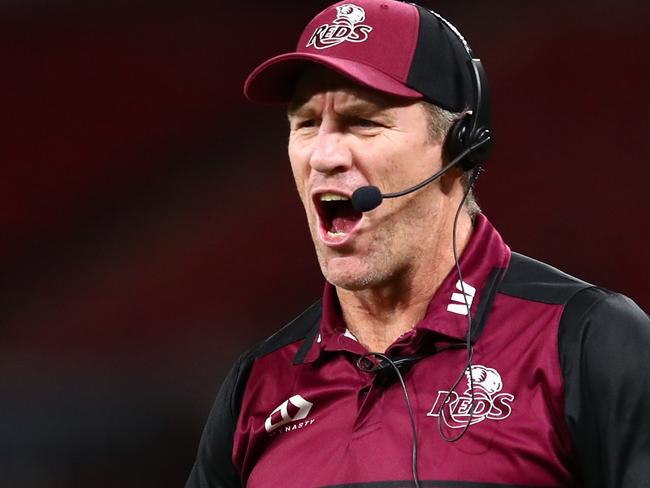 BRISBANE, AUSTRALIA - MARCH 12: Reds coach Brad Thorn during the round four Super Rugby Pacific match between the Queensland Reds and the Fijian Drua at Suncorp Stadium on March 12, 2022 in Brisbane, Australia. (Photo by Chris Hyde/Getty Images)