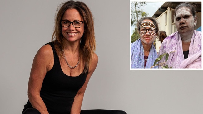 Clare Wright is the first female chair of the National Museum of Australia council. Inset: Wright, left, on country. Picture: Nadir Kinan