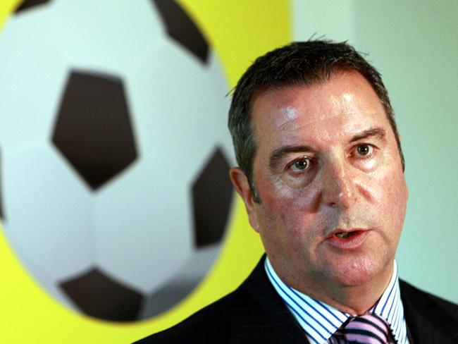 Archie Fraser at a press conf to announce a new soccer watchdog , Football Australia headed by Archie Fraser , and talk about his clubs problems , at his corporate office in Brisbane.