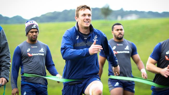 Wallabies winger Dane Haylett-Petty and his teammates train on Waiheke Island. Picture: rugby.com.au