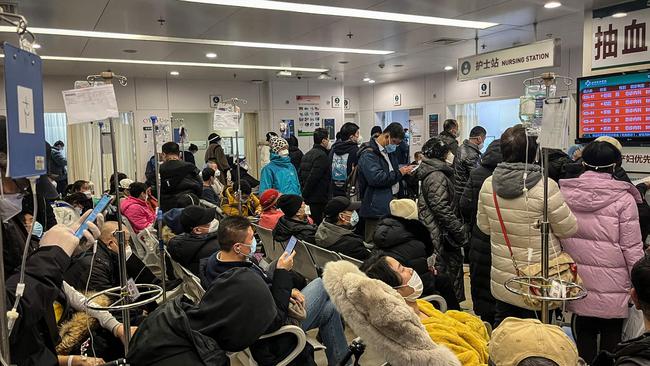 Patients fill up an emergency department in Beijing. Picture: Jade Gao/ AFP