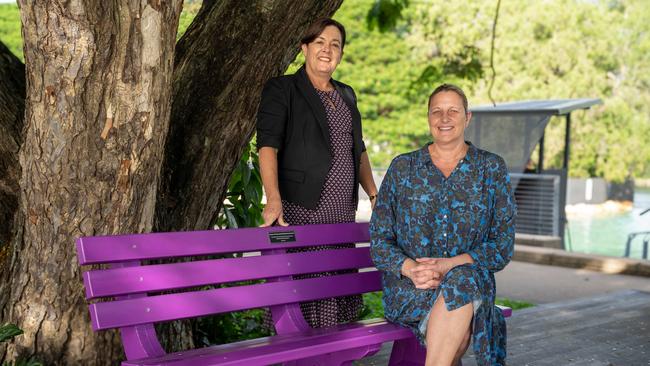 Thuringowa MP Natalie Marr and Townsville City Council's division six representative Suzy Batkovic on Tuesday unveiled a purple bench, a symbol designed to serve as a lasting reminder of the region's commitment to ending domestic violence.