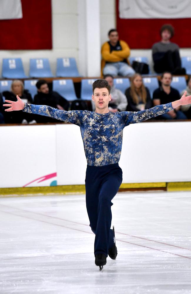 Callum Bradshaw from ACT Australian Figure Skating Championships in Brisbane. Thursday December 1, 2022. Picture, John Gass