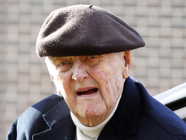 Artist John Olsen arrives at Moss Vale court for court action against his step daughter  Karen Mentink. Photos by Chris Pavlich for The Australian