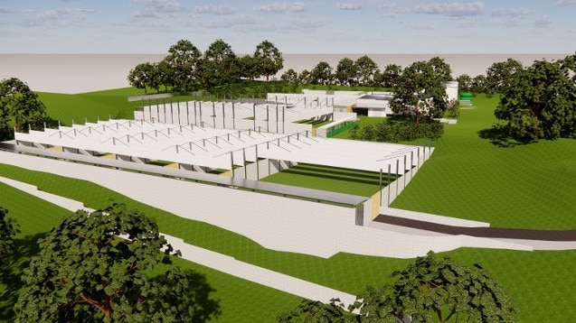 An artist's impression of proposed new firing ranges at the St Ives Pistol Club, Belrose. Picture: Glendenning Szoboszlay Architects