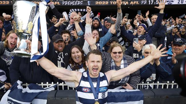 Can Patrick Dangerfield carry Geelong to back-to-back flags? Picture: Getty Images