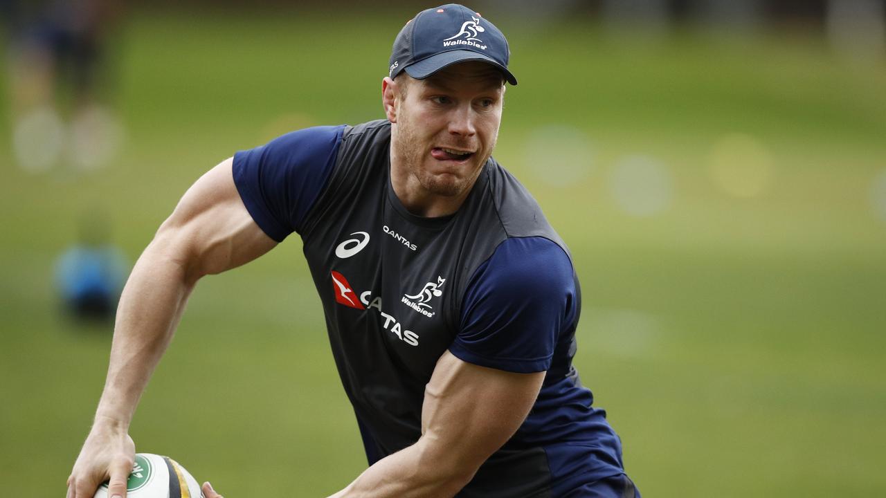David Pocock in action during a Wallabies training session at Scotch College in Melbourne.