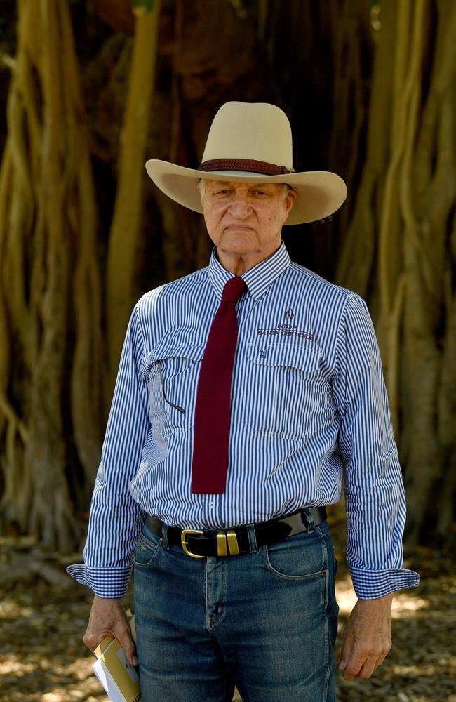 Member for Kennedy Bob Katter casts his vote at the Townsville Central State School. Picture: Evan Morgan