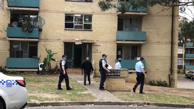 Police swarm Myuna Way, Mangerton on October 6. Picture: Madeline Crittenden