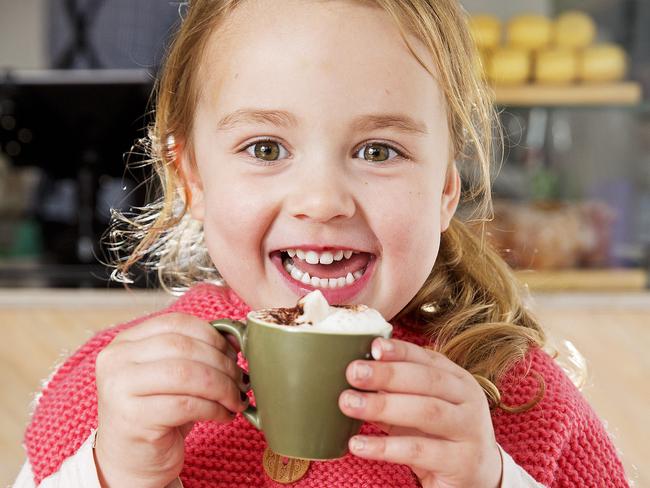 Ava Redman, 3, enjoys a free babycinos at Brother Nancy Cafe, Footscray. Picture: Nathan Dyer