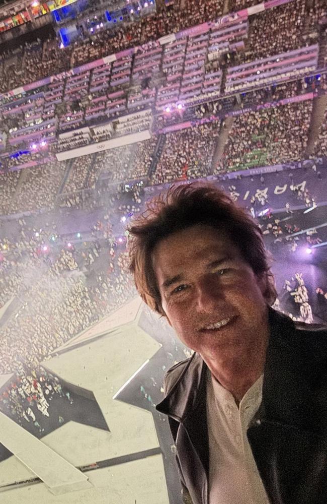 Tom Cruise shared a selfie from the Olympics closing ceremony that sparked a wave of comments on social media from those who watched the show. Picture: Instagram.