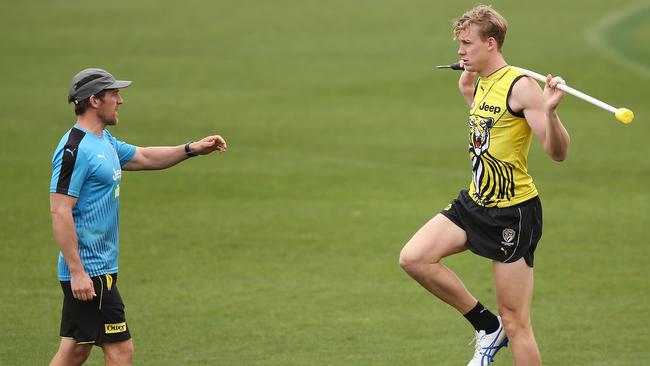 Tiger Tom Lynch is put through his paces at Richmond training ahead of Round 1.