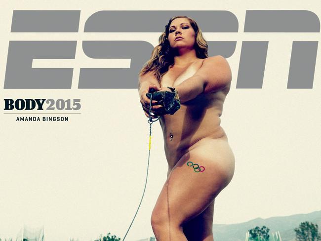 Amanda Bingson on the cover of ESPN Body Issue this year.