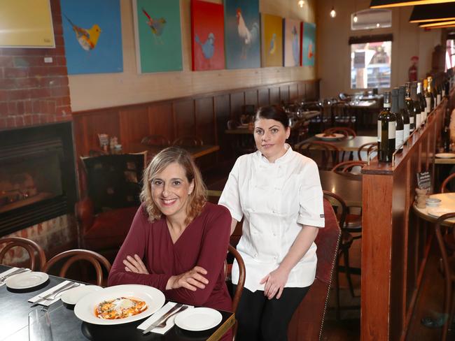 Elizabeth Williamson and Caterina Renda at Dalmatino in Port Melbourne. Picture: David Crosling