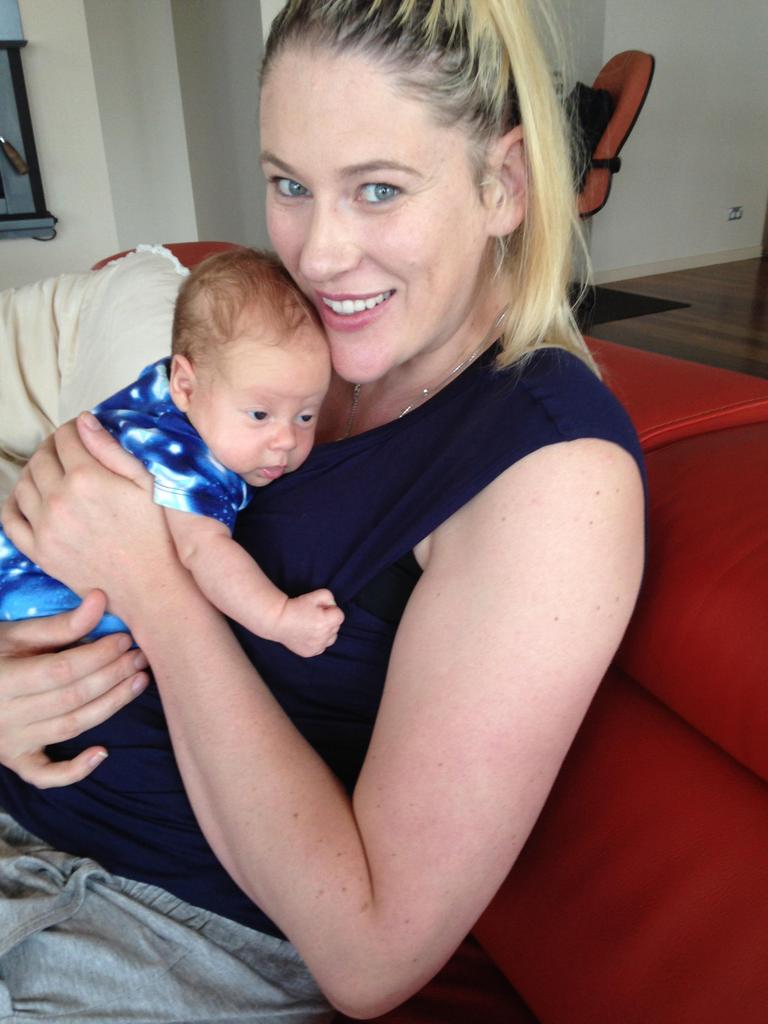 Lauren Jackson and son Harry in 2017