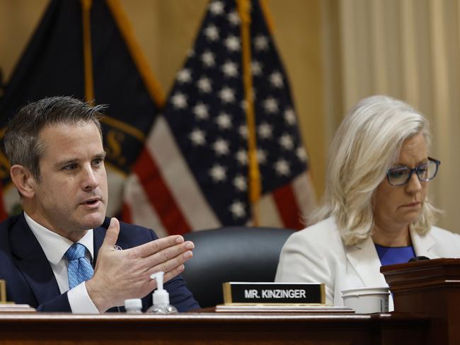 Adam Kinzinger and Liz Cheney, who presided over the hearing. Picture: Tasos Katopodis/Getty Images/AFP