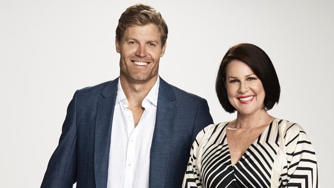 I'm A Celebrity Get Me Out Of Here! hosts Julia Morris and Chris Brown. Picture: Nigel Wright.