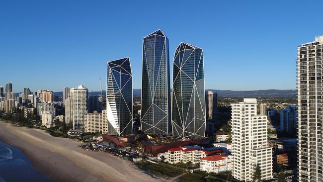 The cranes have gone and the finishing touches are being applied as Jewel neared its completion on the Gold Coast last year. Picture Glenn Hampson