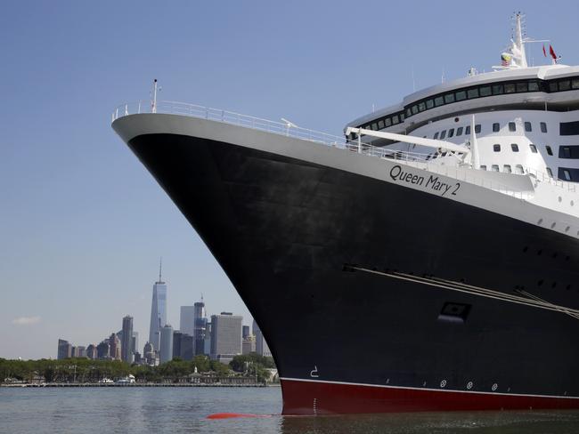 Queen Mary 2 at the Brooklyn Cruise Terminal in New York. Picture: AP