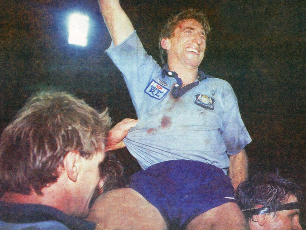 The Blues dedicated their Origin victory to Steve Mortimer and the NSW heroes of 1985.