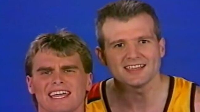 Shane Heal and Andrew Gaze get into the groove. Picture (still): Fox Sports