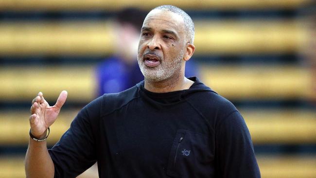 Phil Handy dishes out instructions during a Melbourne United session. Picture: Getty