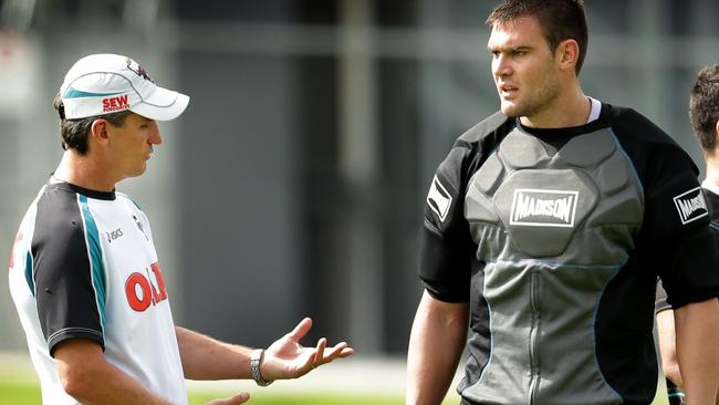 Tim Grant with Ivan Cleary at Penrith back in 2013. Pic Gregg Porteous