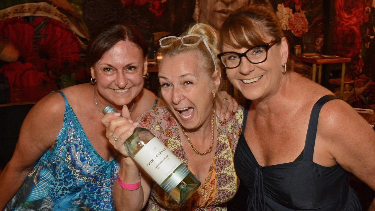 Karen Perring, Eileen Chapman and Marnie Lombardo at Drag Queen Bingo, Miami Marketta. Pic: Regina King