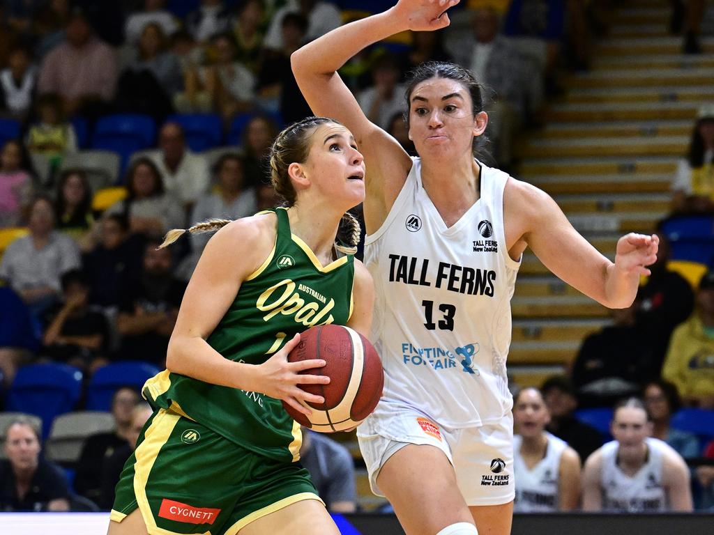 Miela Sowah in possession for the Opals. Picture: Getty Images