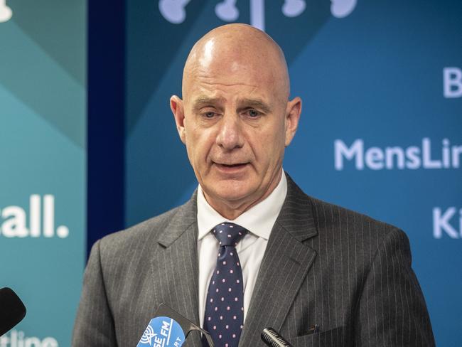 Premier Peter Gutwein during one of his daily coronavirus briefings. Picture: LUKE BOWDEN