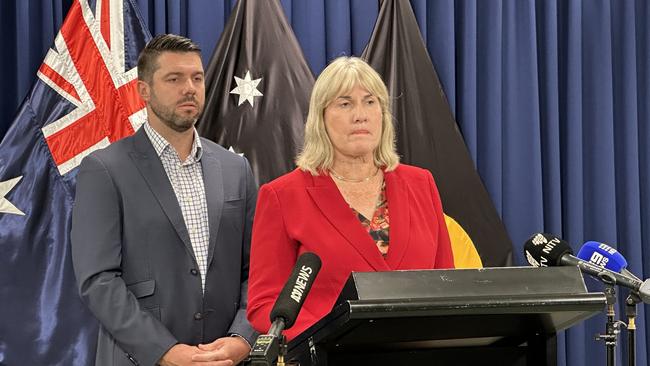 Chief Minister Eva Lawler and Police Minister Brent Potter on the announcement of Alice Springs snap 72-hour curfew.