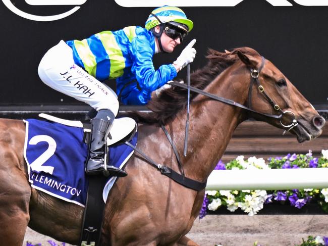 Another Wil ridden by Jamie Kah wins the The Damien Oliver at Flemington Racecourse on November 02, 2024 in Flemington, Australia. (Photo by Reg Ryan/Racing Photos via Getty Images)