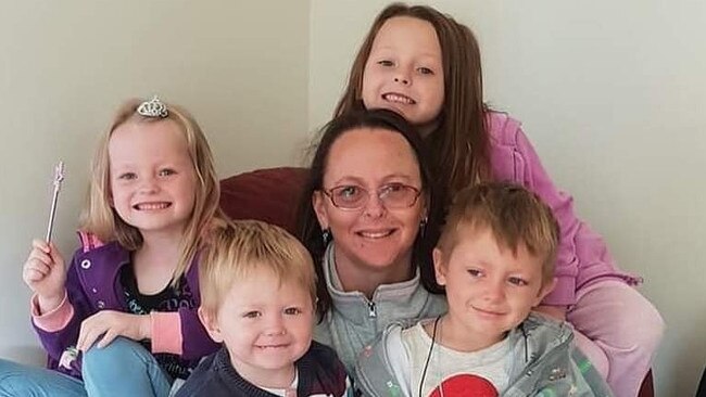 Charmaine McLeod, centre, and her four children were killed in a car crash near Kumbia in 2019. Picture: Facebook.