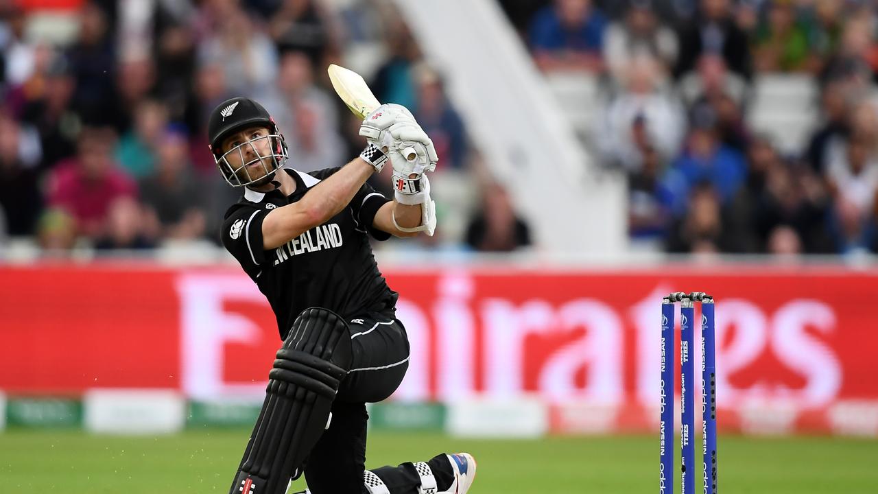 Kane Williamson had a six to bring up his hundred. Photo: Alex Davidson/Getty Images.